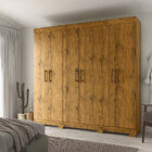 Guarda Roupa Casal 6 Portas Madrid Madeirado - Gelius