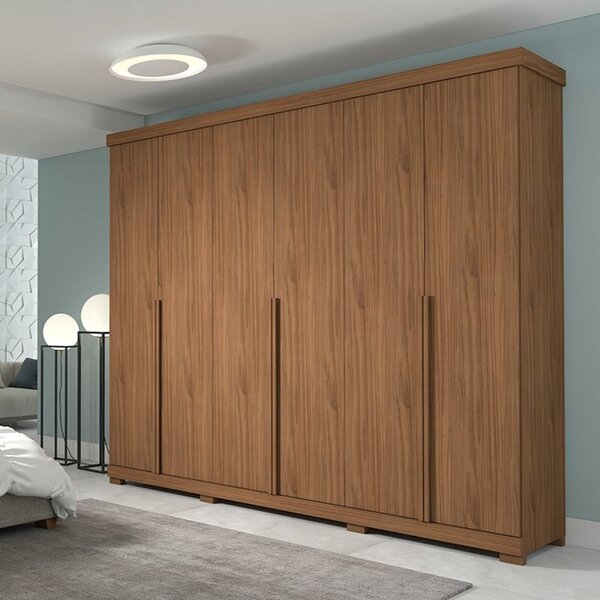 Guarda Roupa Casal 6 Portas Mdf Guarapari Panan Móveis Avelã