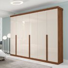 Guarda Roupa Casal 6 Portas Mdf Guarapari Panan Móveis Avelã/