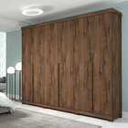 Guarda Roupa Casal 6 Portas Mdf Guarapari Panan Móveis Café