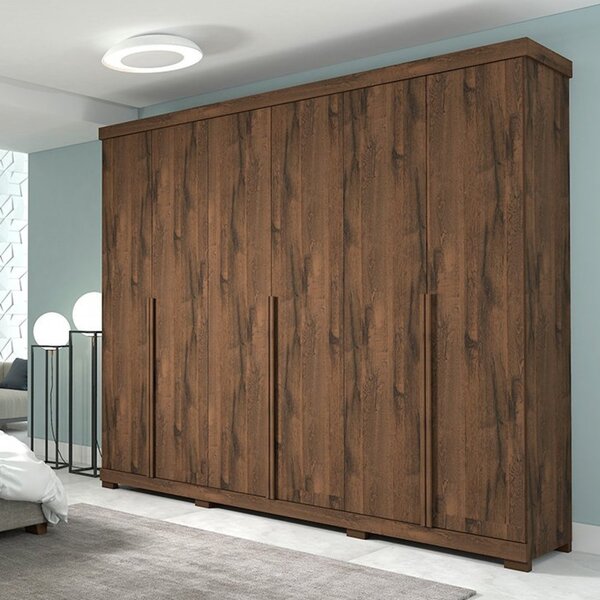 Guarda Roupa Casal 6 Portas Mdf Guarapari Panan Móveis Café
