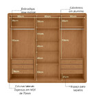 Guarda Roupa Casal 6 Portas Mdf Loop Lopas