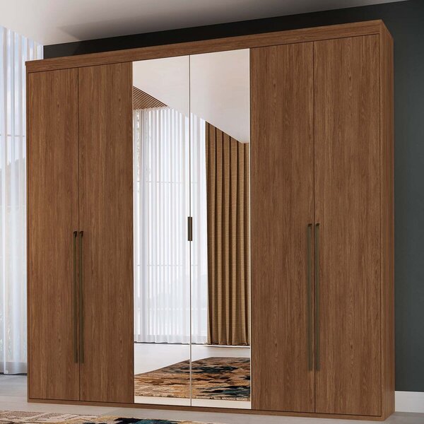 Guarda Roupa Casal 6 Portas Mdf Originale 2,07 M Belmax Álamo