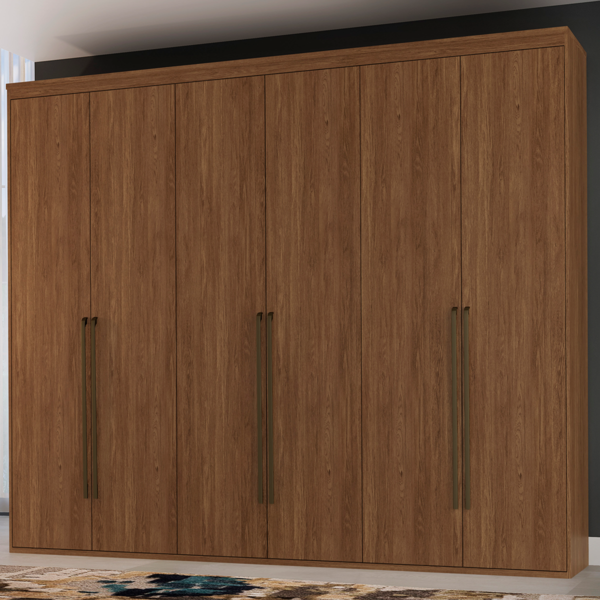 Guarda Roupa Casal 6 Portas Mdf Originale 2,67m Belmax Álamo
