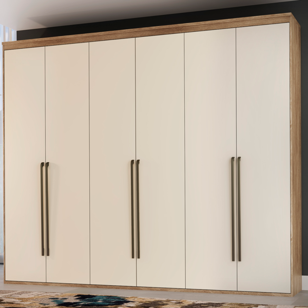 Guarda Roupa Casal 6 Portas Mdf Originale 2,67m Belmax Carval