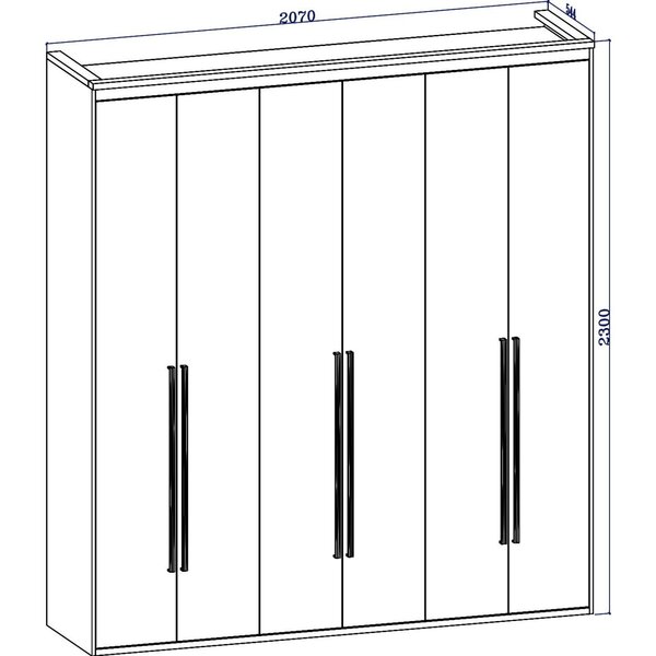 Guarda Roupa Casal 6 Portas Originale  Álamo