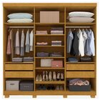 Guarda-roupa Casal 6 Portas Reflecta Com Pés E Led Imperatriz