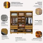 Guarda-roupa Casal 6 Portas Reflecta Com Pés E Led Imperatriz