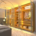 Guarda-roupa Casal 6 Portas Reflecta Com Pés E Led Imperatriz