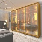 Guarda-roupa Casal 6 Portas Reflecta Com Pés E Led Imperatriz