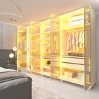 Guarda-roupa Casal 6 Portas Reflecta Com Pés E Led Imperatriz