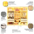 Guarda-roupa Casal 6 Portas Reflecta Com Pés E Led Imperatriz