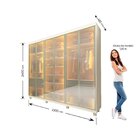 Guarda-roupa Casal 6 Portas Reflecta Com Pés E Led Imperatriz