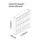 Guarda-roupa Casal 6 Portas Reflecta Com Pés E Led Imperatriz