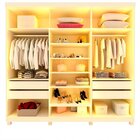 Guarda-roupa Casal 6 Portas Reflecta Com Pés E Led Imperatriz