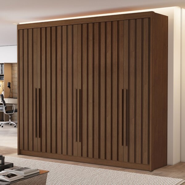 Guarda Roupa Casal 6 Portas Ripadas Portugal Cacau