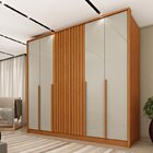 Guarda Roupa Casal 6 Portas Ripado 4 Gavetas 244cm Nova York