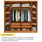 Guarda Roupa Casal 6 Portas Ripado 4 Gavetas 244cm Nova York