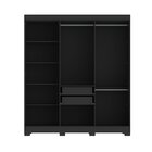 Guarda-roupa Casal 6 Portas Ripado Dakota Preto Ac