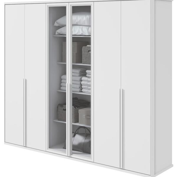 Guarda Roupa Casal 6 Portas Solaris Com 2 Portas Vidro Fume B