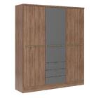 Guarda Roupa Casal 6 Portas Troy Carraro Freijó C/ Titânio