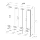 Guarda Roupa Casal 6 Portas Vêneto 66020 Nogal / Vanilla