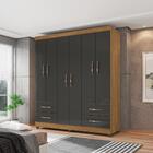 Guarda Roupa Casal 6 Portas Veneza Freijó Grafite