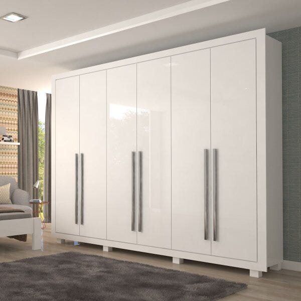 Guarda-roupa Casal 6 Portas Verona Docelar Móveis Branco