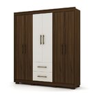 Guarda-roupa Casal 6 Portas Viena Gelius Móveis Nogueira/off