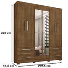 Guarda Roupa Casal 6p 200 Cm Com Espelho 11269 Incc