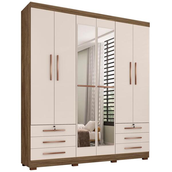 Guarda Roupa Casal 6p 200 Cm Com Espelho 11269 Incc | Leroy Merlin