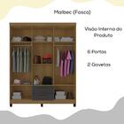 Guarda Roupa Casal 6p 2g Moden 150 Cm 11270 Incp