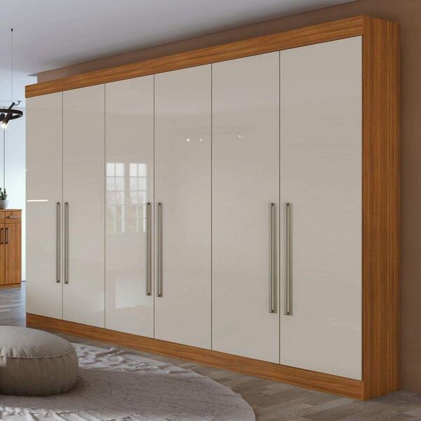 Guarda Roupa Casal 6p E 4g Castellaro Rovere Off White Lopas