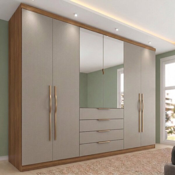 Guarda-roupa Casal 6p Giardino Amêndola Touch/nude Prime Tx