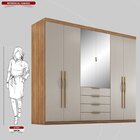 Guarda-roupa Casal 6p Giardino Amêndola Touch/nude Prime Tx