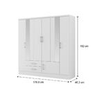 Guarda Roupa Casal 7 Portas 2 Gavetas Espelho Branco Carraro
