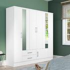 Guarda Roupa Casal 7 Portas 2 Gavetas Espelho Branco Carraro