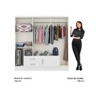 Guarda Roupa Casal 7 Portas 2 Gavetas Espelho Branco Carraro