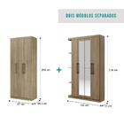 Guarda Roupa Casal 7 Portas 2 Gavetas Nellin Espelho Madeirad