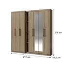 Guarda Roupa Casal 7 Portas 2 Gavetas Nellin Espelho Madeirad