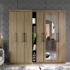 Guarda Roupa Casal 7 Portas 2 Gavetas Nellin Espelho Madeirad
