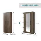Guarda Roupa Casal 7 Portas 2 Gavetas Nellin Espelho Madeirad