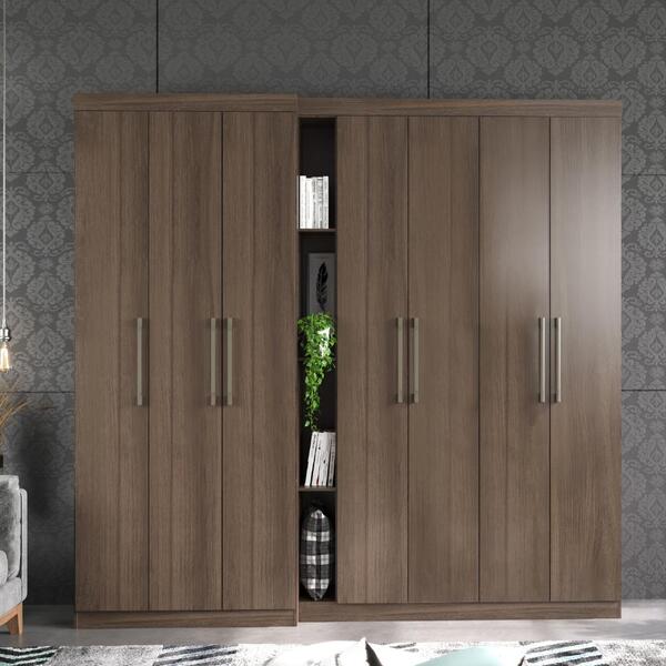 Guarda Roupa Casal 7 Portas 2 Gavetas Nellin Madeirado Carraro