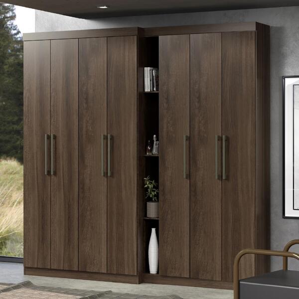 Guarda Roupa Casal 7 Portas 4 Gavetas Ártico Madeirado Carraro