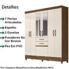 Guarda Roupa Casal 7 Portas Com Espelho 8973 Moval