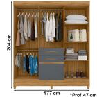 Guarda Roupa Casal 7 Portas Com Espelho 8973 Moval