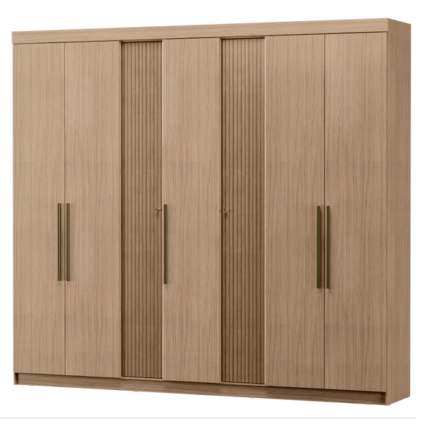 Guarda-roupa Casal 7 Portas De Abrir E 2 Gavetas Interna Aten