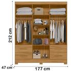 Guarda Roupa Casal 7 Pt Com Espelho 0360 Moval