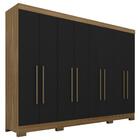 Guarda Roupa Casal 8 Portas 2 Gav Natasha Boreal/preto - Móve