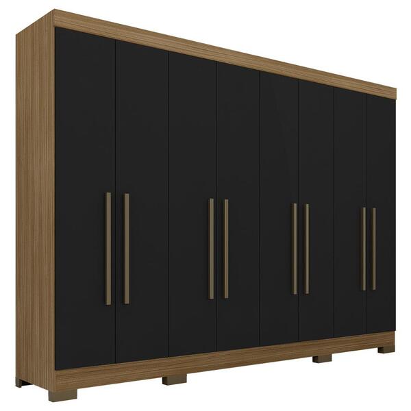 Guarda Roupa Casal 8 Portas 2 Gav Natasha Boreal/preto - Móve